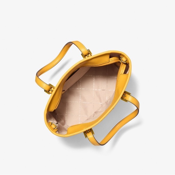 Michael Kors Jet Set Travel XS Convertible Tote Bag Crossbody Strap Golden Rod - Picture 5 of 7